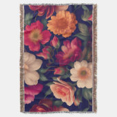 花柄の壁紙 スローブランケット (正面縦)