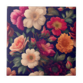 花柄の壁紙 タイル (正面)