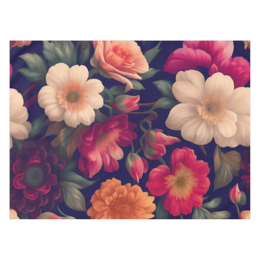 花柄の壁紙 テーブルクロス (正面(横))