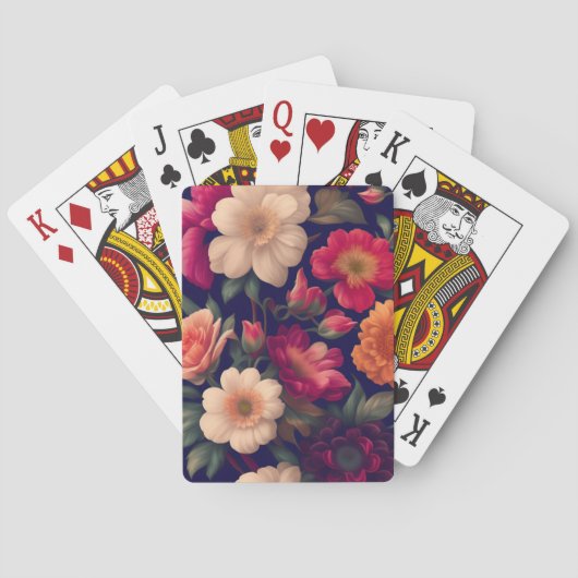花柄の壁紙 トランプ (裏面)