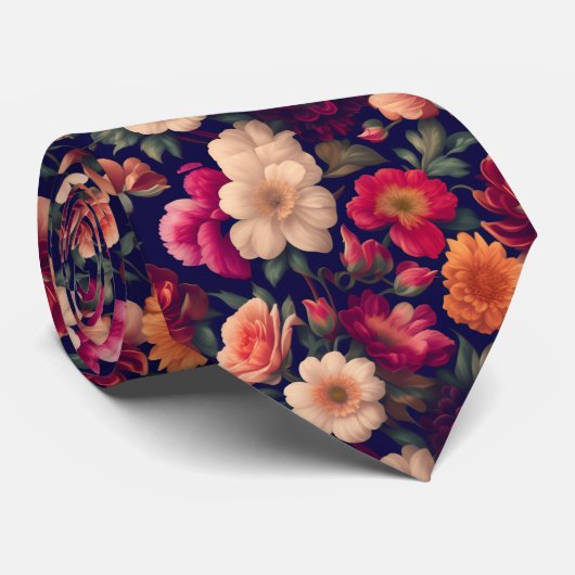 花柄の壁紙 ネクタイ (ロール)