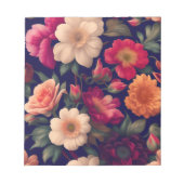 花柄の壁紙 ノートパッド (正面)