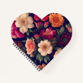 花柄の壁紙 ノートブック (正面)