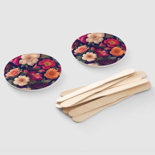 花柄の壁紙 ハンドファン (組立なし)