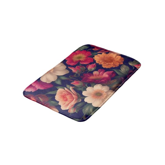 花柄の壁紙 バスマット (アングル)