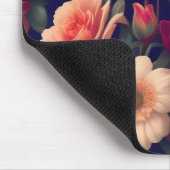 花柄の壁紙 マウスパッド (コーナー)