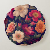 花柄の壁紙 ラウンドクッション (裏面)