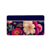 花柄の壁紙 ラベル (正面)