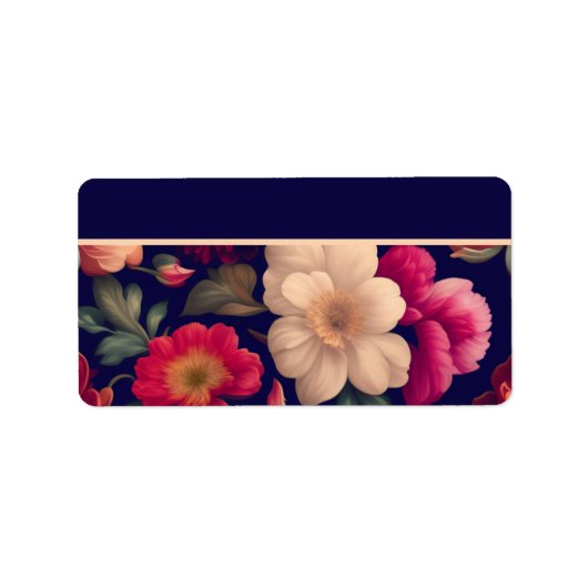 花柄の壁紙 ラベル (正面)