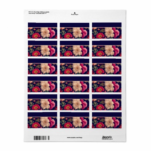 花柄の壁紙 ラベル (フルシート)