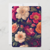 花柄の壁紙 招待状 (正面)