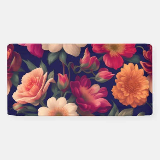 花柄の壁紙 横断幕 (横)