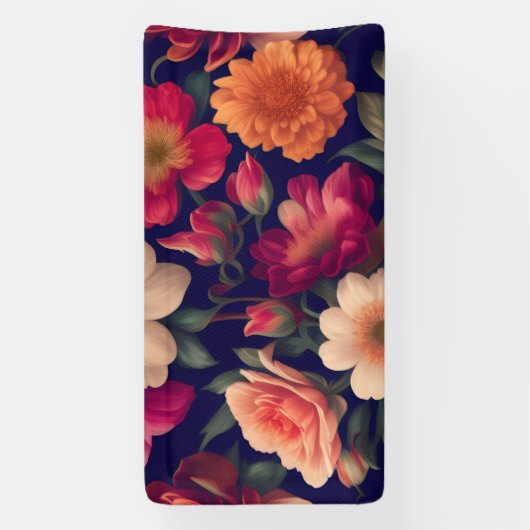 花柄の壁紙 横断幕 (縦)