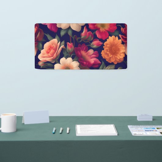 花柄の壁紙 横断幕 (トレードショー)