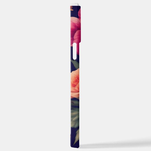 花柄の壁紙 iPhoneケース (右側面)