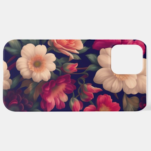 花柄の壁紙 iPhoneケース (裏面横)