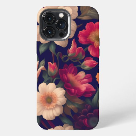 花柄の壁紙 iPhoneケース (裏面)