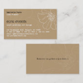 花柄の夢のベージュ色の名刺 名刺 (正面/裏面)