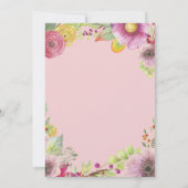 花柄の女性のピンクのための第80誕生日の招待状 招待状 (裏面)