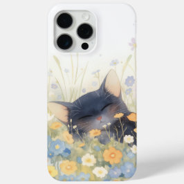花柄の子猫ベッド iPhone 15 PRO MAXケース
