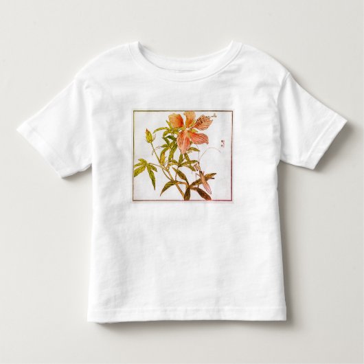 花柄の幼児用Tシャツ　名前入り トドラーTシャツ (正面)