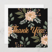 花柄の感謝カード (正面/裏面)