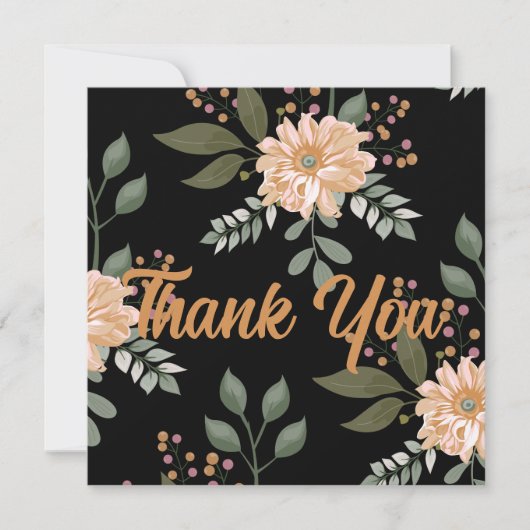 花柄の感謝カード (正面)