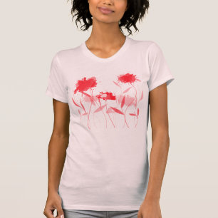 花柄の抽象芸術 Tシャツ