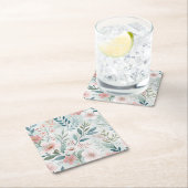 花柄の描画 スクエアペーパーコースター (インサイチュ)