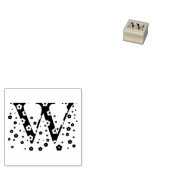 花柄の文字 W ラバースタンプ (押印)