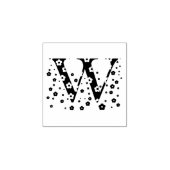 花柄の文字 W ラバースタンプ (インプリント)