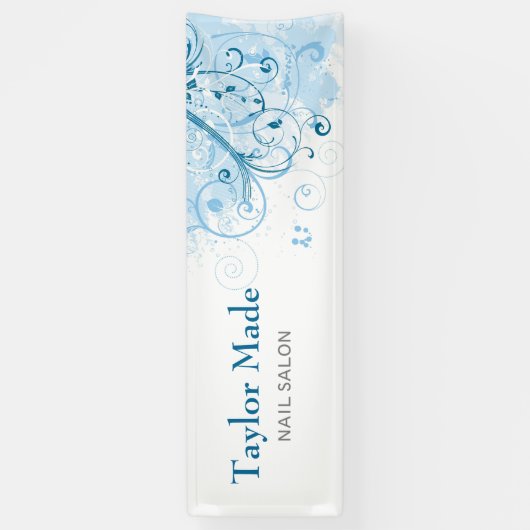 花柄の旗 横断幕 (縦)