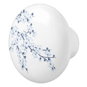 花柄の桜の花 青 白 セラミックノブ (右)