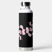 花柄の桜 | ピンク ブラック モノグラム ウォーターボトル (右面)