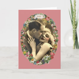 花柄の楕円形でロマンス カード