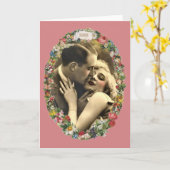 花柄の楕円形でロマンス カード (黄色い花)