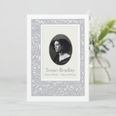 花柄の楕円形の形状を追加フォト2葬儀 招待状 (スタンド正面)