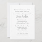 花柄の楕円形の形状を追加フォト2葬儀 招待状 (裏面)