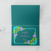 花柄の母の日のカードでかわいいバセットの子犬 カード (内部)