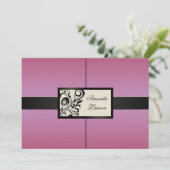 花柄の渦巻の招待状 招待状 (スタンド正面)