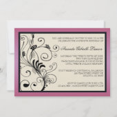 花柄の渦巻の招待状 招待状 (裏面)