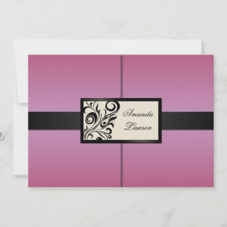 花柄の渦巻の招待状 招待状