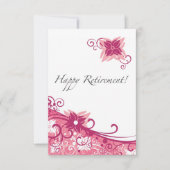 花柄の渦巻の退職のパーティの招待状 招待状 (正面)