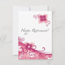 花柄の渦巻の退職のパーティの招待状 招待状