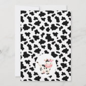 花柄の牛プリント あなたは牛の鳴き声を聞いたことがありますか? 誕生日 招待状 (裏面)
