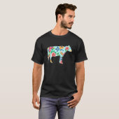 花柄の牛 Tシャツ (正面フル)