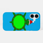 花柄の甲羅が可愛いクリスマスタートル iPhone 16ケース (裏面横)
