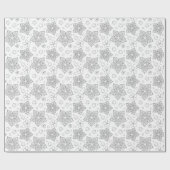 花柄の白黒の着色ギフトラップ ラッピングペーパー (フラット)