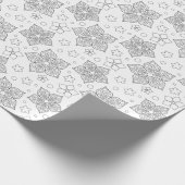 花柄の白黒の着色ギフトラップ ラッピングペーパー (角)