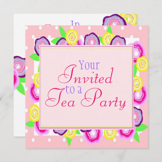 花柄の破烈 招待状 (正面/裏面)